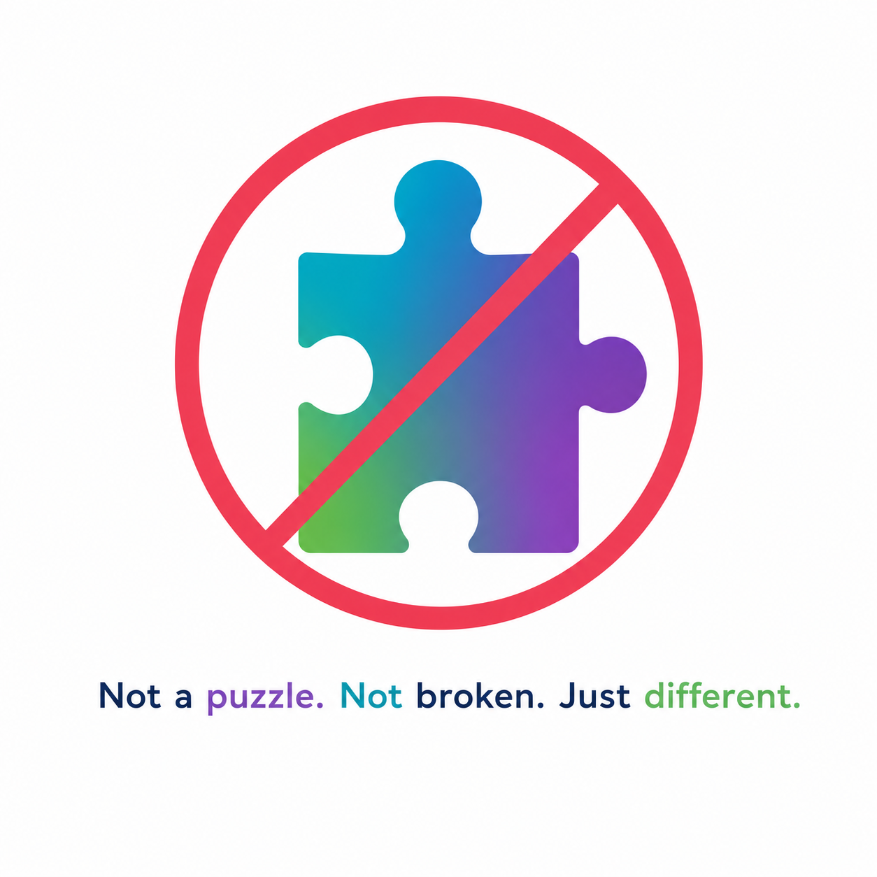 A crossed-out puzzle piece